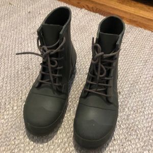 Hunter brand rubber rain boots